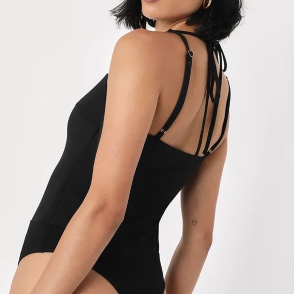 Lulus Crushin' All Night Black Strappy Sleeveless Bodysuit - Size XS - Picture 3 of 4